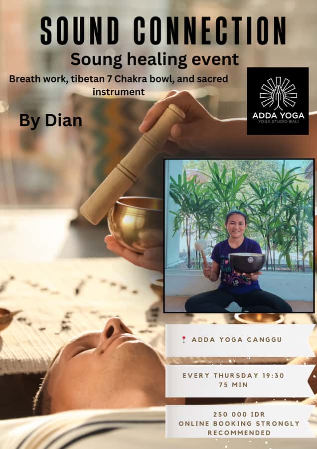 Bali : Tibetan sound healing connection at ADDA YOGA - A Thursday night sound bath in Canggu, up on the roof